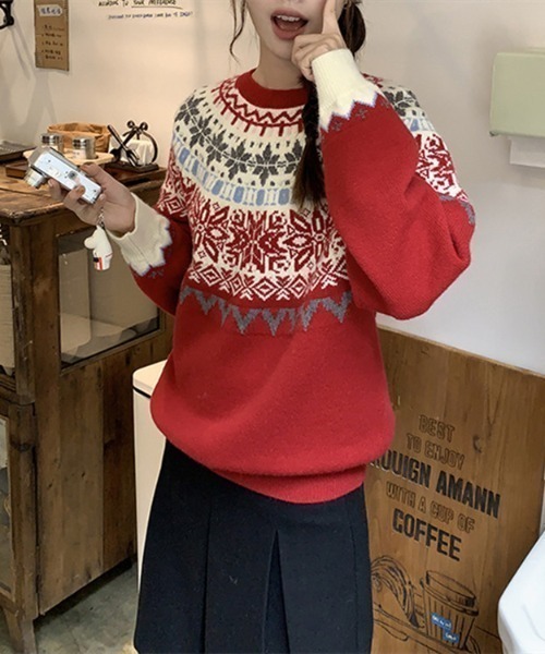 「NANEA」 長袖ニット フリー ブルー レディース