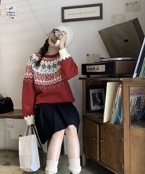 「NANEA」 長袖ニット フリー ブルー レディース