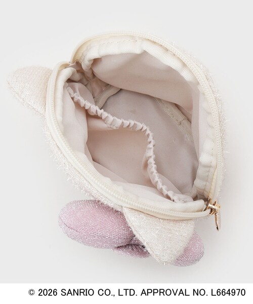 ポーチ 「ハローキティ」キラふわフェイス型シェルポーチ レディース