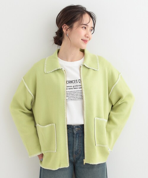 SHOO・LA・RUE（シューラルー） カーディガン ステッチ襟付きが魅力な