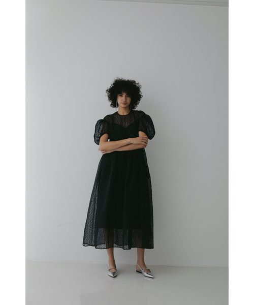 ワンピース 「BEAUVET/ボーヴェット」 カットジャガードドレスの画像