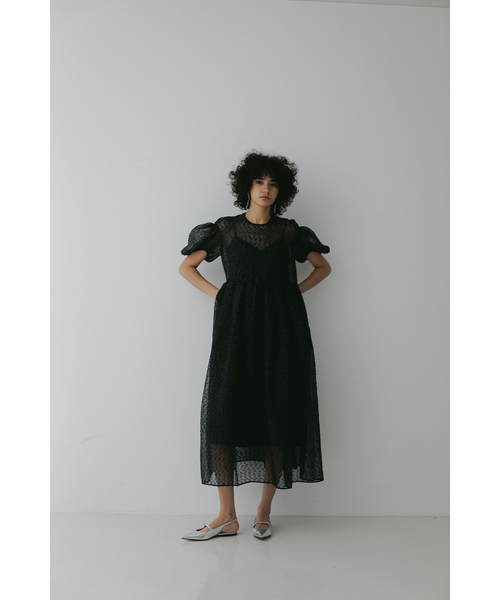 ワンピース 「BEAUVET/ボーヴェット」 カットジャガードドレスの画像