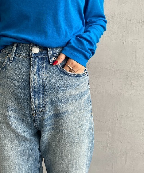 「YANUK」 デニムパンツ 23 ライトインディゴブルー レディースの画像