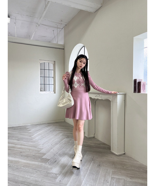 「MIIA」 ニットワンピース FREE ピンク レディース_画像5