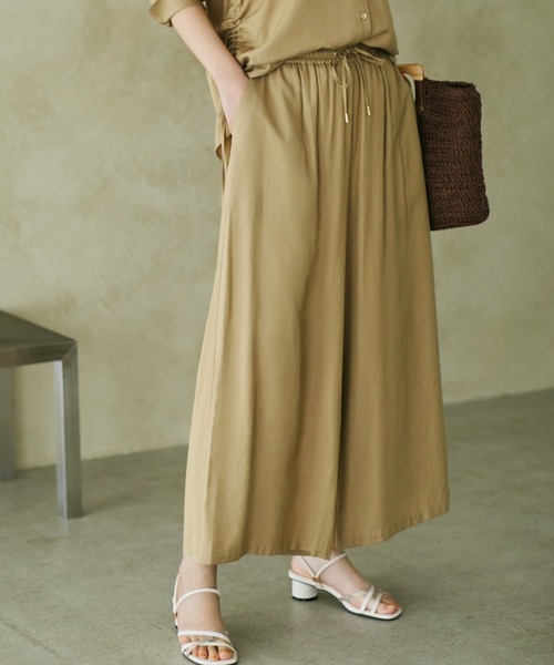 ワイドパンツ パンツ シャリサラワイドパンツ「低身長サイズあり」/661819 レディースの画像