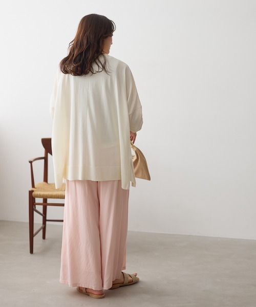 ワイドパンツ パンツ シャリサラワイドパンツ「低身長サイズあり」/661819 レディースの画像