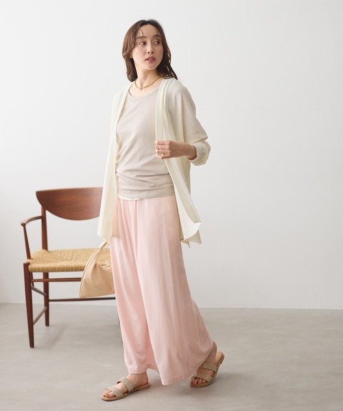 ワイドパンツ パンツ シャリサラワイドパンツ「低身長サイズあり」/661819 レディースの画像