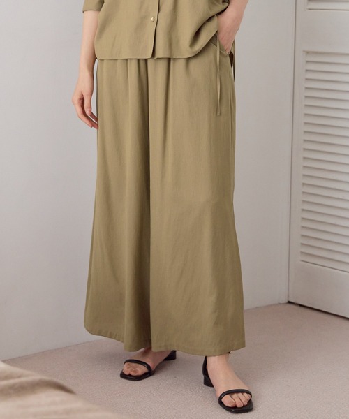 ワイドパンツ パンツ シャリサラワイドパンツ「低身長サイズあり」/661819 レディースの画像