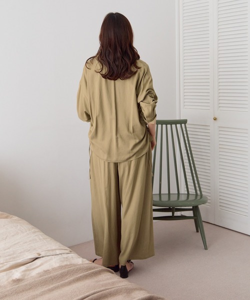 ワイドパンツ パンツ シャリサラワイドパンツ「低身長サイズあり」/661819 レディースの画像