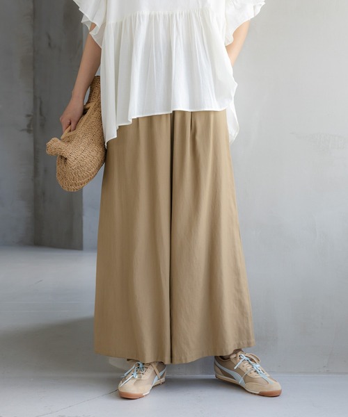 ワイドパンツ パンツ シャリサラワイドパンツ「低身長サイズあり」/661819 レディースの画像