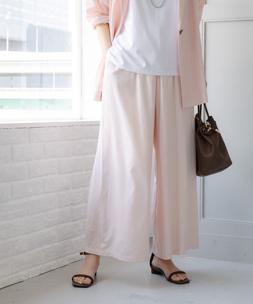 ワイドパンツ パンツ シャリサラワイドパンツ「低身長サイズあり」/661819 レディースの画像