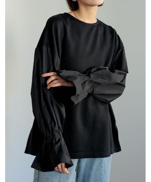 「Re:EDIT」 スウェットカットソー LARGE ブラック レディース_画像5