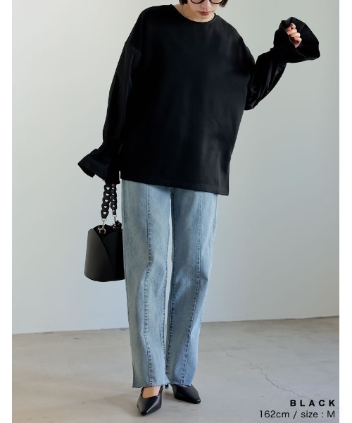 「Re:EDIT」 スウェットカットソー LARGE ブラック レディース_画像8