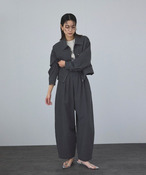 「SALON adam et rope'」 イージーパンツ S チャコールグレー レディースの画像