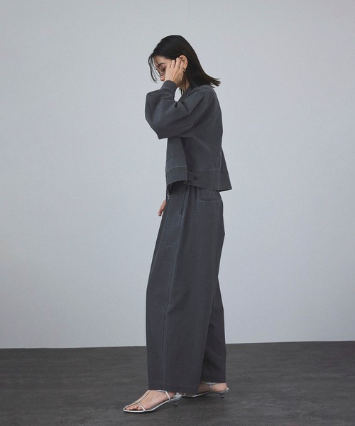「SALON adam et rope'」 イージーパンツ S チャコールグレー レディースの画像
