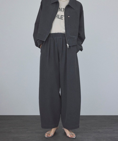 「SALON adam et rope'」 イージーパンツ S チャコールグレー レディースの画像