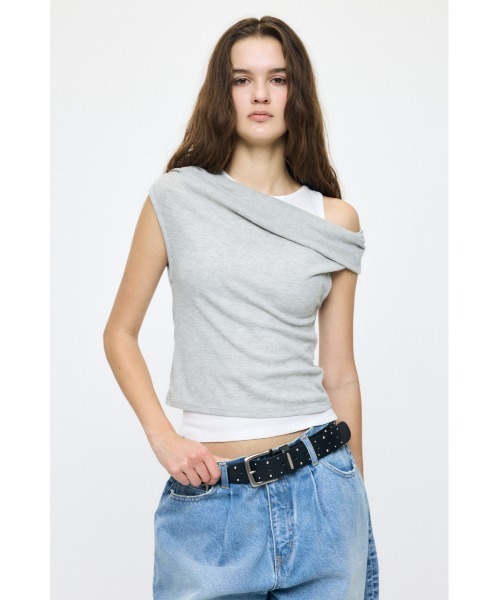MOUSSY（マウジー） tシャツ LAYERED OFF SHOULDER トップス