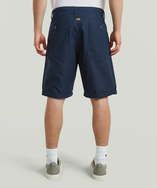 スタンダードショートトラウザーズ チノショーツ　Y.O.N. ネイビー　50 G-STAR RAW ワイドパンツ パンツ Pleated Chino Shorts/フロント