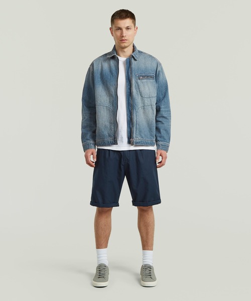 G-STAR RAW ワイドパンツ パンツ Pleated Chino Shorts/フロント