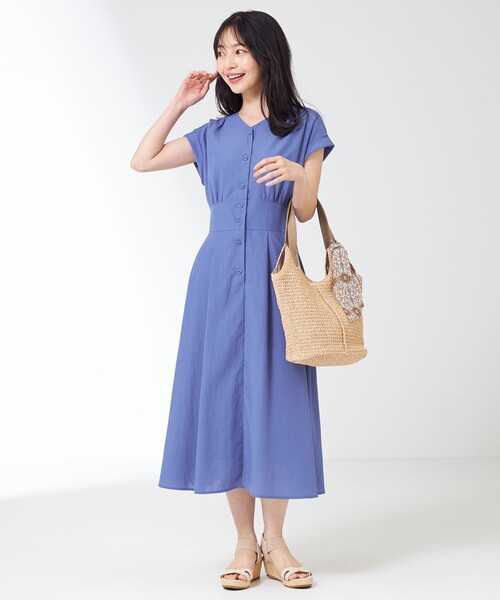 「ANY SIS」 半袖ワンピース 4 ブルー レディース_画像5