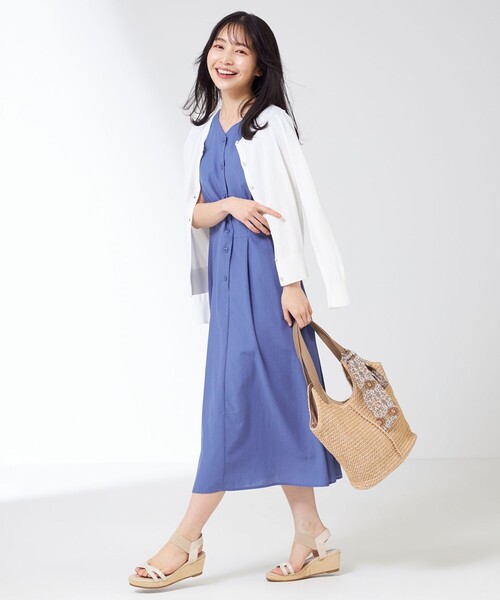 「ANY SIS」 半袖ワンピース 4 ブルー レディース_画像6