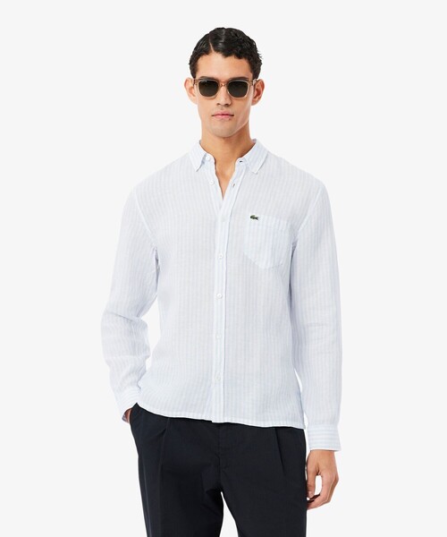 LACOSTE（ラコステ） シャツ リネンストライプシャツ メンズ