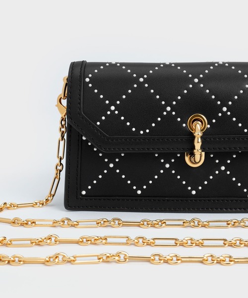 「CHARLES & KEITH」 ショルダーバッグ S ブラック レディース_画像4