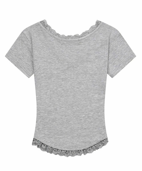 MUCENT（ムセント） tシャツ 半袖 - SUNNIOR LACE V-NECK HALF T