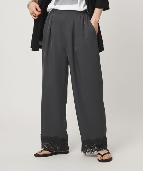 パンツ 「WEB限定」「at ease」スソ レース パンツ レディース | green label relaxing