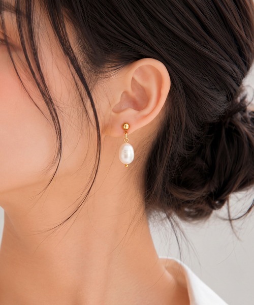 アレルギー対応 ピアス 「earyear」Drop Freshwater Pearl Pierce レディース | BROTHERHOOD