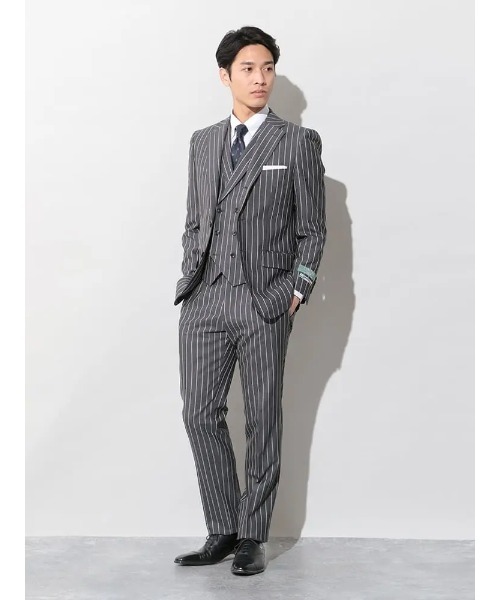 【美品】パーフェクトスーツファクトリー スーツ 上下　スリーピース A6 Perfect Suit FActory（パーフェクト スーツ ファクトリー） 3ピース