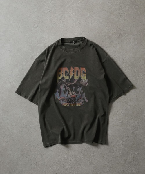 「ZIP FIVE」 半袖Tシャツ MEDIUM チャコール メンズ_画像4