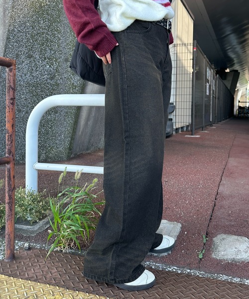 「apres jour mignon」 デニムパンツ X-LARGE ブラック レディース_画像5
