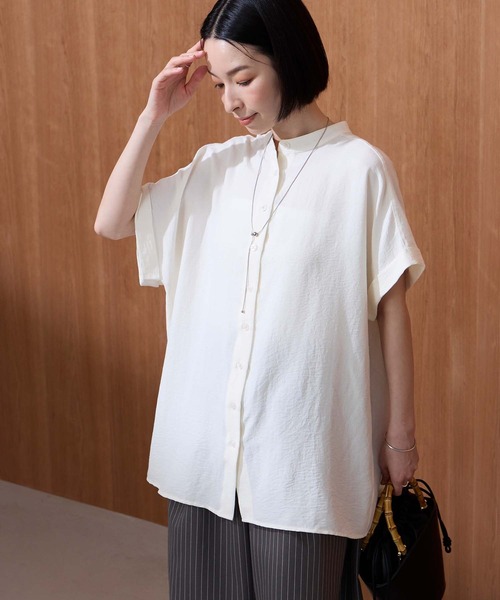「Aunely」 半袖ブラウス M ブラック レディース_画像3