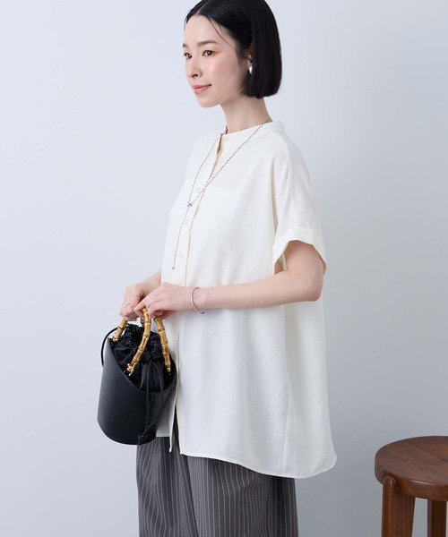 「Aunely」 半袖ブラウス M ブラック レディース_画像6
