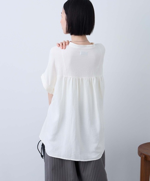 「Aunely」 半袖ブラウス M ブラック レディース_画像7