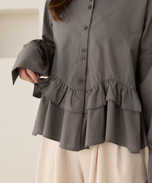 「apres jour clair」 長袖シャツ X-LARGE ブルー レディース_画像5
