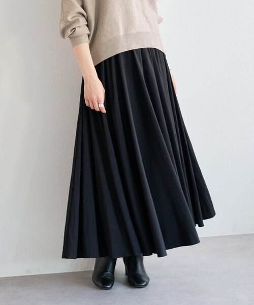 美品 BEARDSLEY ビアズリー 日本製 割繊サーキュラースカート 黒 М BEARDSLEY（ビアズリー） スカート 「10/8(木)12:00予約開始予定
