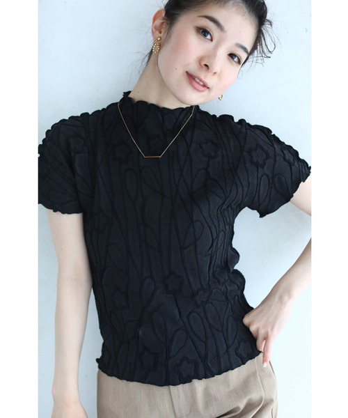 cawaii - cawaii 浮かぶ刺繍画の伸びやかカットソ一トップス cawaii tシャツ 浮かぶ刺繍画の伸びやかカットソートップス