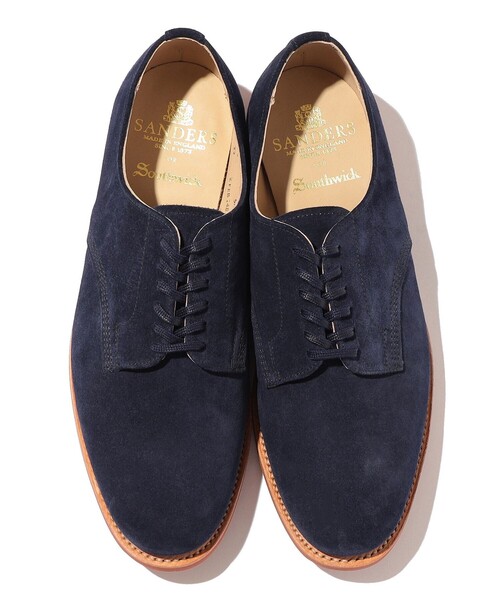 ビジネスシューズ 「SHIPS EXCLUSIVE」Southwick: SANDERS Navy Suede Officer Shoe メンズの画像