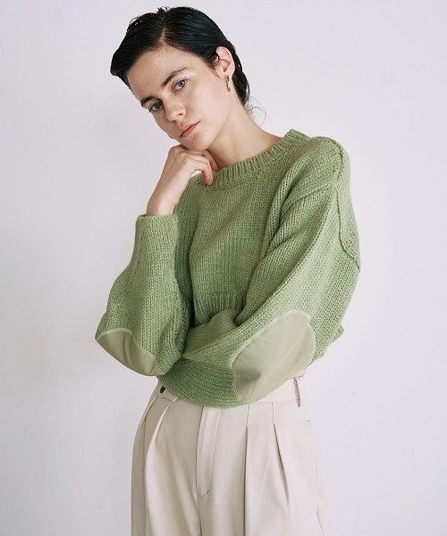 完売新品Cropped Smooth Knitグレークロップドトップス