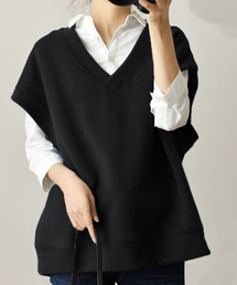 美品 tokuko 1er vol J 　スウェットジレ/ロングベスト CHIC STYLE ベスト ジレ 「大きいサイズ」ロングジレワンピース