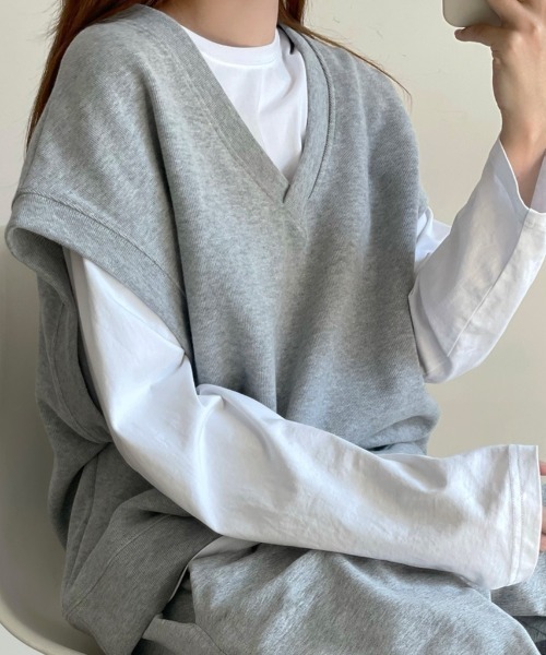 美品 tokuko 1er vol J 　スウェットジレ/ロングベスト 美品 tokuko 1er vol J スウェットジレ/ロングベスト トップス