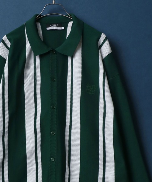 ANPAS カーディガン High Function Stripe Pattern Eco Knit
