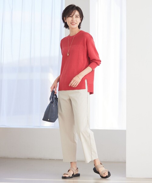 2023年 J.PRESS 【吸水速乾接触冷感】リネンツイル ストレート パンツ J.PRESS パンツ 「洗える・吸水速乾・接触冷感」リネンツイル