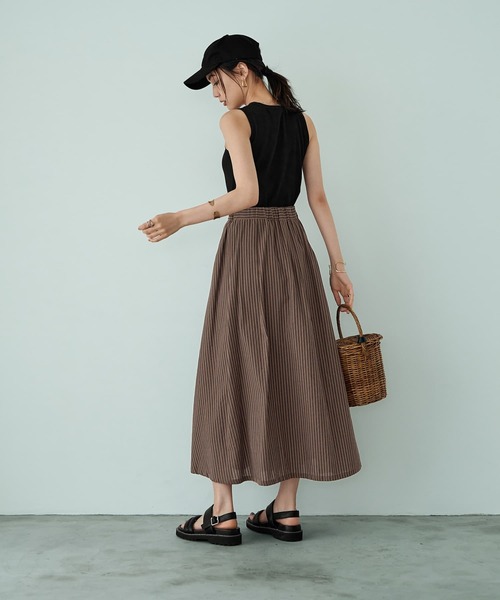 スカート カラーナチュラルストライプ織りスカート | STYLE DELI | 10