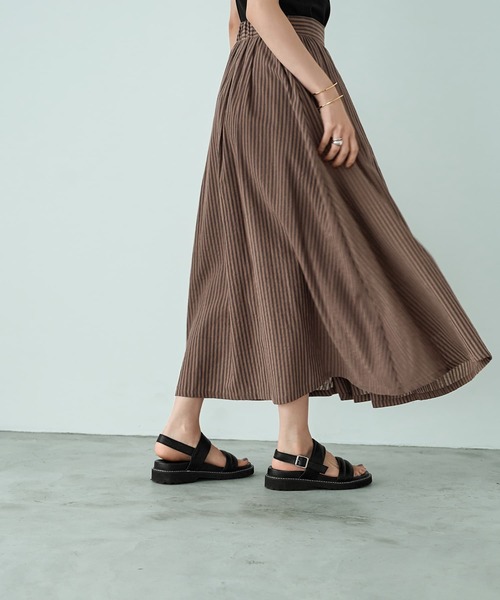 スカート カラーナチュラルストライプ織りスカート | STYLE DELI | 12
