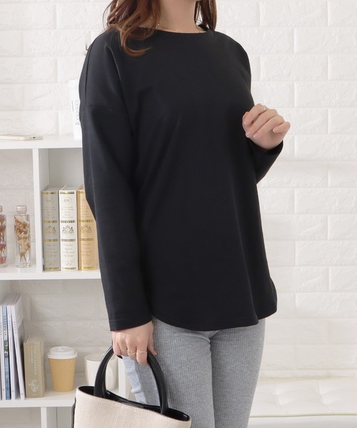 tシャツ ラウンドヘムフライスカットソー「手洗い可能」 レディース LAUTREAMONT tシャツ ラウンドヘムフライスカットソー「手洗い