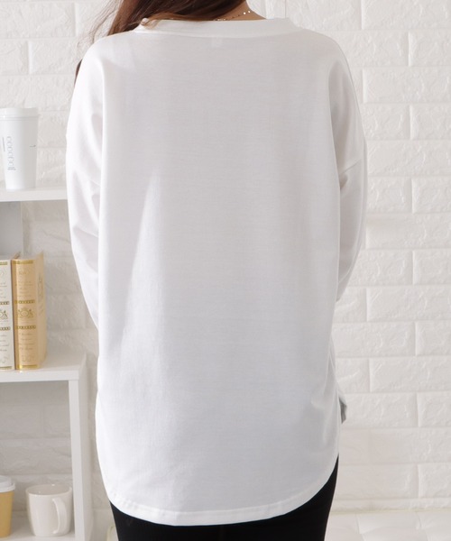 専用【完売・新品】MACHATTラウンドヘムロングTシャツ(ホワイト) ROOP TOKYO tシャツ ラウンドヘム ロング丈長袖Tシャツ サムホール