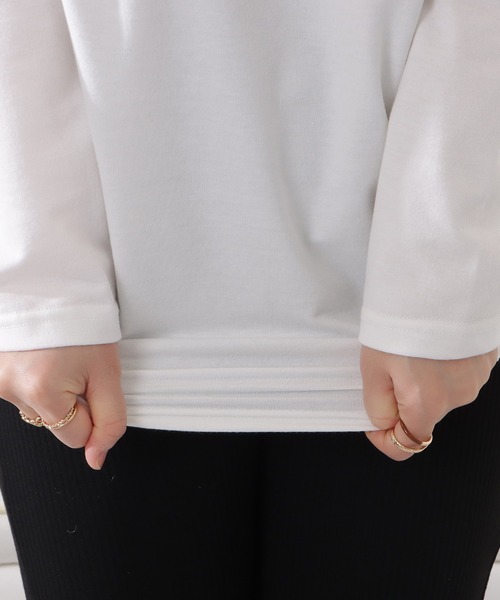 DAYRA tシャツ ワンカラーラウンドヘム長袖カットソー レディース